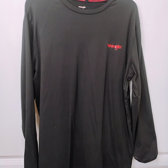 Wrangler Black Long Sleeve Tee with Red Logo - Picture 1 of 4